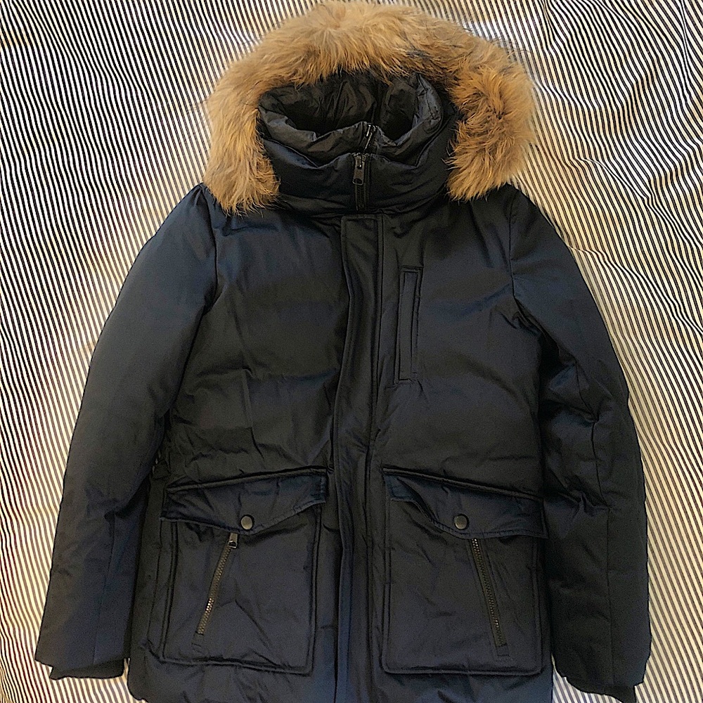 Soia & Kyo  MENS Paolo Military Down Mid length Navy Coat